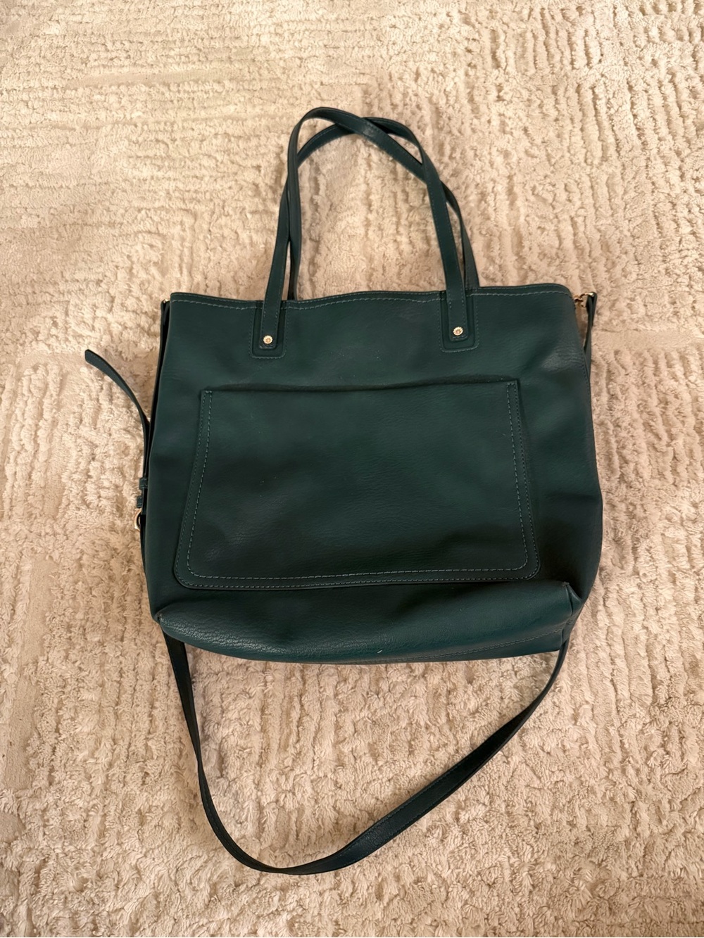 Lauren Conrad Emerald Green Leather Tote Bag